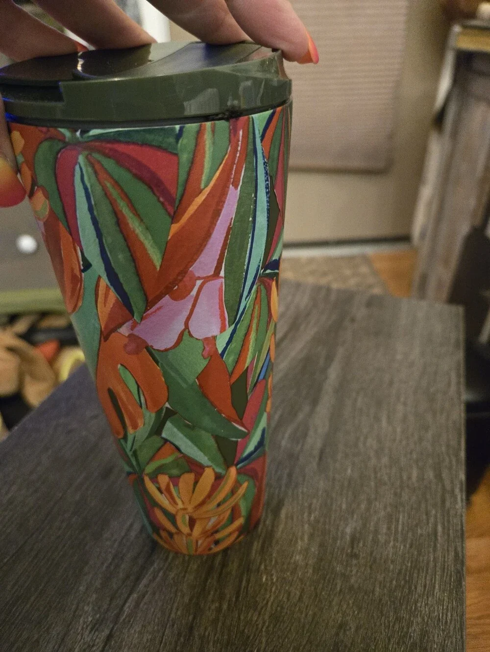 2025 Starbucks + Farm Rio 16oz Stainless Steel Travel Mug Tumbler Banana Leaves
